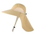 thumbnail image 4 of Waterproof Wide Brim Fishing Hat with Neck Flap Breathable Outdoor Sun Protection Cap for Hiking Khaki, 4 of 4
