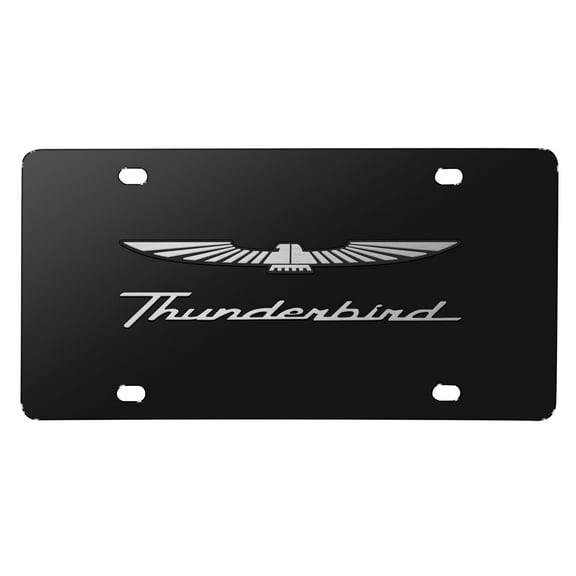 Ford Thunderbird 3D Black Stainless Steel License Plate