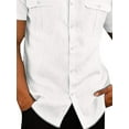thumbnail image 4 of DYMADE Casual Pockets Lapel Button Tops Basic Short Sleeve Men's Shirt, 4 of 4