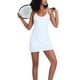 thumbnail image 1 of Jumpingount Vestidos atléticos para mujer, traje de baile para ejercicio físico, ropa de Color sólido, corta holgada transpirable, vestido de tenis Vestidos Blanco L Jumpingount AP011460-03, 1 of 6