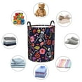 thumbnail image 6 of Kll Dancing Skeletons Floral Garden Waterproof Foldable Laundry Hamper Bucket With Handles For Storage Bin,Kids Room,Home Organizer (Small), 6 of 8