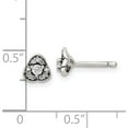 thumbnail image 3 of Sterling Silver Antiqued Cz Trilogy Post Earrings (5.93 X 5.8) Made In Thailand qe16180, 3 of 5