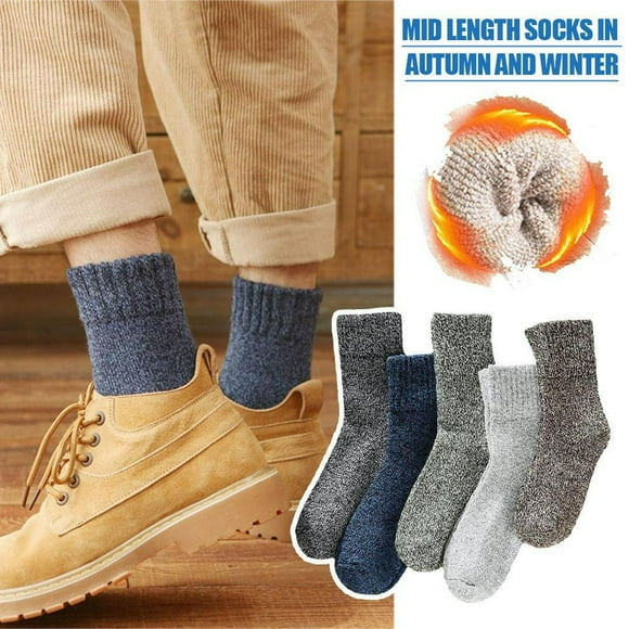 EIGTHTAIL 10PCS Men Wool Merino Winter Thermal Boot Thick Insulated Heated Socks For Heavy Duty Cold Weather Outdoor Activities