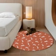 thumbnail image 2 of Round Area Rugs Collection 3 Ft, Burnt Orange Spring Easter Non-Slip Residential Carpet, Cute Bunny Botanical Indoor Crawling Mats Doormat Runner Rugs Play Mat for Bedroom, 2 of 8