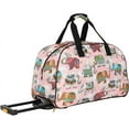 thumbnail image 4 of Lucas Designer Carry On Luggage Collection - Lightweight Pattern 22 Inch Duffel Bag- Weekender Overnight Business Travel Suitcase with 2- Rolling Spinner Wheels (SEA FORM) (PINK), 4 of 5
