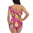 thumbnail image 5 of Haiem Pink Green Avocado Women's One Piece Swimsuits Tummy Control One Shoulder Bathing Suits Ruffle Swimwear-X-Large, 5 of 8