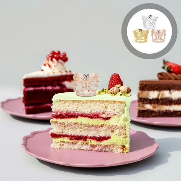 FRCOLOR  3 Pcs Princess Birthday Cake Topper Mini Crown Toppers Child