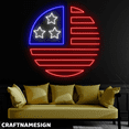 thumbnail image 2 of Craftnamesign USA Flag Neon Sign, Independence Wall Decor, American Wall Art, 2 of 4
