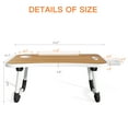 thumbnail image 3 of PHANCIR Lap Desk with Handle, 23.6" Foldable Wood Laptop Desk Nonslip, Durable Edge with Slots Cup Holder & Drawer, for Reading Writing Eating & On-the-Go Use, Walnut, 3 of 8