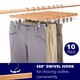 thumbnail image 4 of Amber Home Paquete de 10 perchas de madera natural para pantalones con clips, perchas para faldas de madera, perchas para pantalones vaqueros, pantalones cortos con 2 clips ajustables (paquete de 10 n, 4 of 6