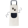 thumbnail image 1 of Animal Claw Outline Simple Step Print Apron Adjustable Bib Cotton Linen BBQ Kitchen Pocket Pinafore, 1 of 3