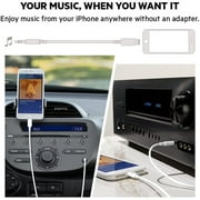 onn 3ft Lightning to 3.5 mm Audio AUX Cable, MFI Certified, White - Compatible with iPhone 14/13/12/11/X/XR/XS/8/7/6/5, iPad, and more