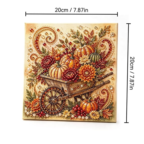 Ltvvegg Fall Diamond Art Kits for Adults, DIY Pumpkin Squirrel Pearl Art Painting Halloween Thanksgiving Fall Decorations for Home Wall Decor, 8x8in