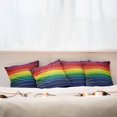 thumbnail image 7 of Ambesonne Abstract Throw Pillow Cover 4 Pack, Rainbow Stripes Neon, 20", Multicolor, 7 of 7