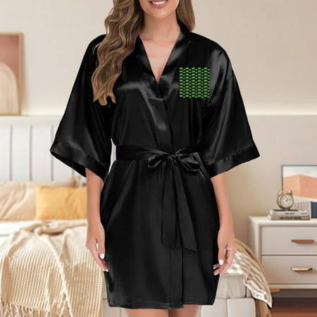 Saint Patrick Clover Valentines Lingerie for Women Sleepwear Dresses Bridesmaid Wedding Party Bathrobe Nightgown Bridal Shower Gift