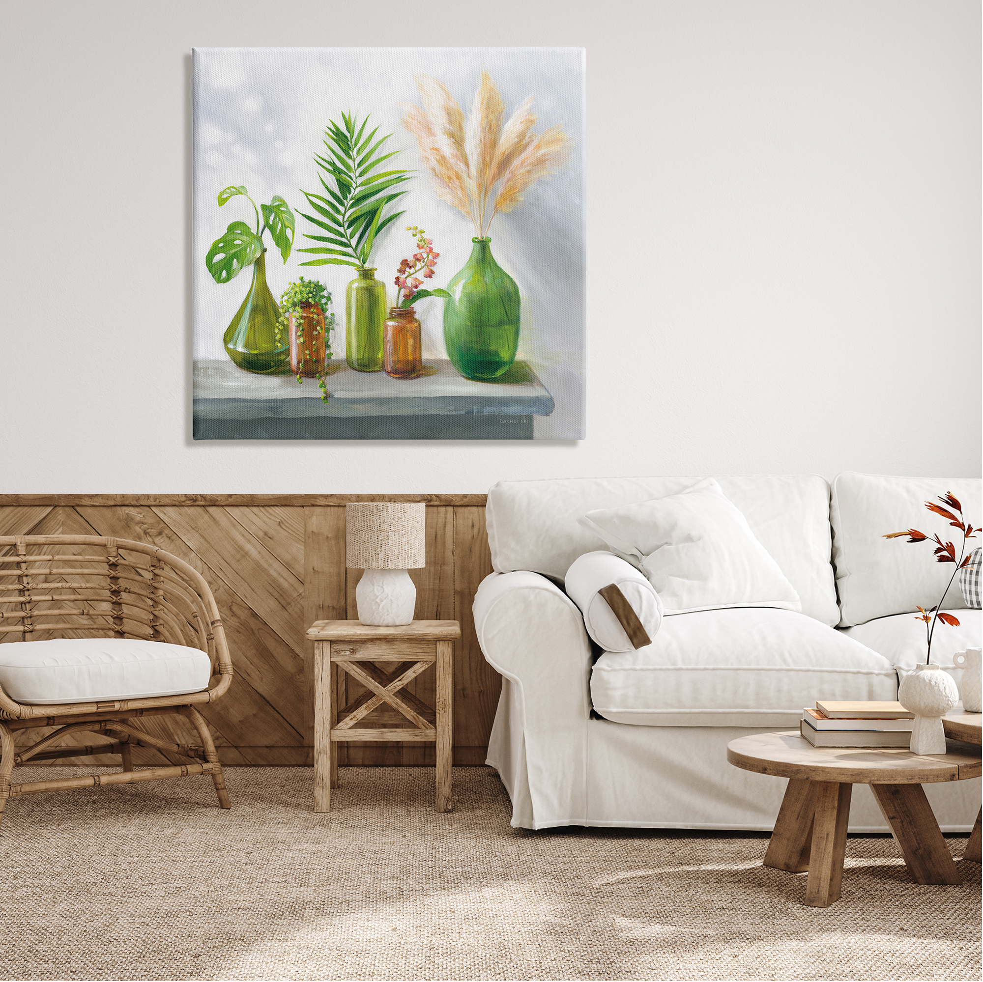 Stupell Industries Varied Ikebana Botanical Leaves Arrangement Still Life Painting Gallery Wrapped Canvas Print Wall Art, Design by Danhui Nai