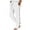 White, variant on Luxalzxs Mens Solid Color Casual Elastic Waist Pocket Sport Pants Lightweight Linen Side Zipper Pants Sweatpants