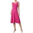 thumbnail image 2 of INSPIRE CHIC A-line Midi Dress for Women's Sleeveless 2026 Work Office Dress L Hot Pink, 2 of 6
