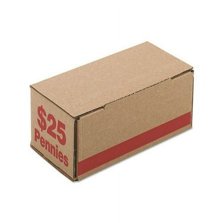 UPC: 0089243610016 | Corrugated Cardboard Coin Storage w/Denomination Printed On Side Red