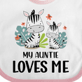 thumbnail image 4 of Inktastic Zebra My Auntie Loves Me Boys or Girls Baby Bib, 4 of 4