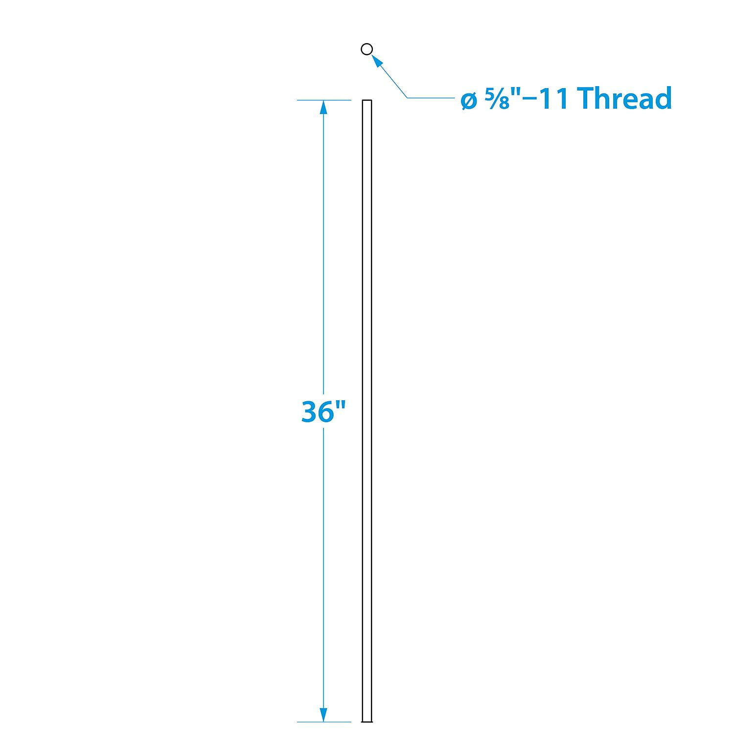 Seachoice 30190 5/8"-11 x 36" Stainless Steel Threaded Rod