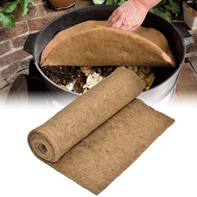 Couverture de Bac, Couverture de Jute Fibre Mat Coupe Sans Danger pour pour les Tasses de Compost