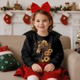 thumbnail image 2 of Uorisanigo Toddler Girl Ruffled Shoulder Sweatshirt 3-4T Long Sleeve Western Horse Sunflower Pullover Sweater Tops, Crewneck Sweatshirts Shirts for Daily Wear & School, 2 of 7