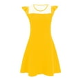 thumbnail image 4 of Gvdentm Girls Contrast Mesh Long Sleeve High Waist A Line Easter Dress Size 5-16 Years(Yellow,10-12 Years), 4 of 4