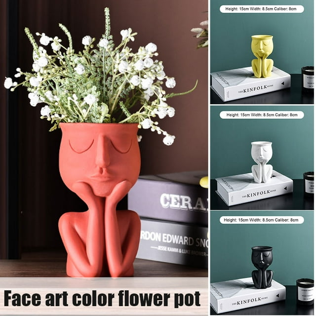 Lifting Cheek Doll Figurines Flower Pots Succulent Planter Holder Home Decoration Desktop Decor Nordic Style