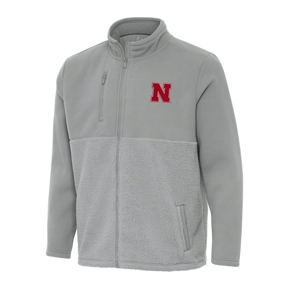 Men's Antigua Gray Nebraska Huskers Daily Fused Full-Zip Jacket