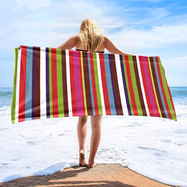 Toalla de playa de microfibra, superabsorbente, fina, compacta, portátil, para viajes, piscina, playa, adultos, hombres, mujeres y niños. Toallas de playa de poliéster.