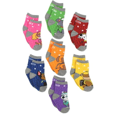 Nick Jr. - Paw Patrol Toddler Boys Girls 7 pack Socks with Grippers ...