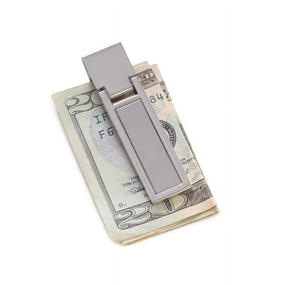 Bey-Berk International BB138 Silver Plated Hinged Money Clip - 0.35 x 0.35 x 2.65 in.