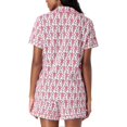 thumbnail image 3 of Conjunto de pijama de 2 piezas para mujer, con botones y pantalones cortos de mono, pijama estilo preppy Y2K, 3 of 4