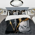 thumbnail image 2 of Designart "Marbled Gold Geode Abstraction II" Abstract Marble Bedding Covert Set - Modern Black Abstract Bed Set With 2 Shams, 2 of 6