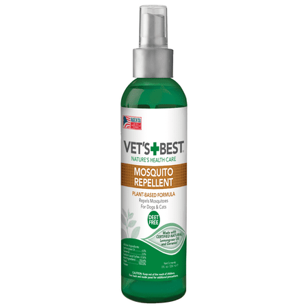 Vet's Best Mosquito Repellent for Dogs and Cats | Repels Mosquitos with Certified Natural Oils | Deet Free | 8 (Best Thing For Mosquito Repellent)
