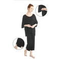 thumbnail image 2 of Women's Solid Summer Pleated Loungewear Top and Capris Pajamas Sets, 2 of 4