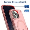 thumbnail image 5 of for iPhone 16e Phone Case with Adjustable Kickstand,Compatible with MagSafe Shockproof Anti-fall Bumper Cases Heavy-Duty Magnetic Protective Phone Case Cover for iPhone 16e,Pink, 5 of 7