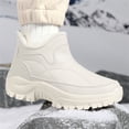 thumbnail image 4 of YOURDIARY Womens Snow Boots Winter Warm Booties Faux Fur Lined Anti-Slip Faux Leather Ankle Boots Outdoor Slip On Waterproof Booties, 4 of 7