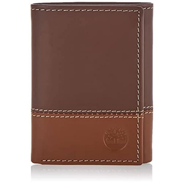 Billetera tríptica Timberland de piel con ventana de identif