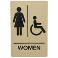 thumbnail image 4 of JPPlus ADA-Compliant Braille Signs Featuring Grade 2 Braille & Raised Tactile Text. Ready to Install, 2-Pack (Taupe/Black, Women Handicap), 4 of 4