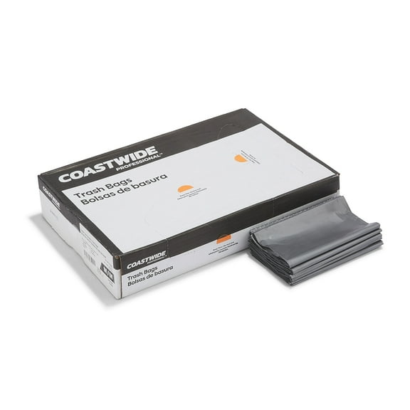 Staples Coastwide Professional 30-33 Gallon Trash Bag 33" x 40" Low Density 1.5 mil Silver 100