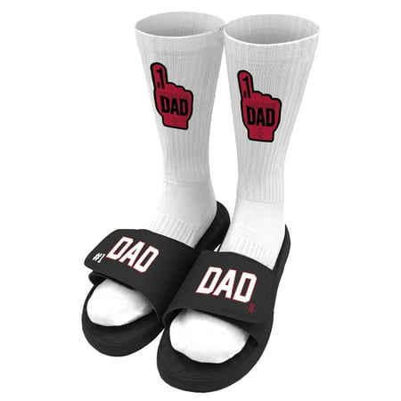 Unisex ISlide Black Houston Rockets #1 Dad Socks & Slide Sandals Bundle