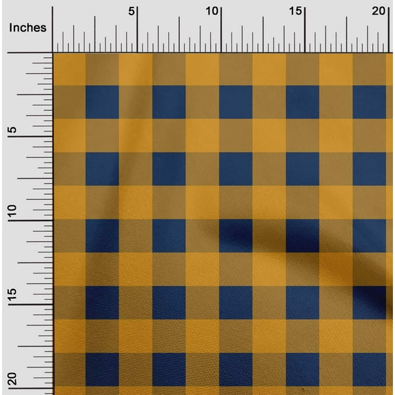 oneOone Georgette Viscose Navy Blue Fabric Gingham Check Sewing Fabric By The Yard Printed Diy Clothing Sewing Supplies 42 Inches Wide