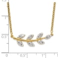 thumbnail image 3 of Auriga 14K Yellow Gold 1.9 mm Lab Grown Diamond Branch with Leaves Necklace for Women 18", 3 of 5