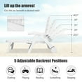 thumbnail image 6 of Costway Folding Chaise Lounge Chair 5-Position Adjustable Rolling Recliner w/ Wheels, 6 of 11