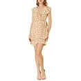 thumbnail image 2 of MODA NOVA Junior's Ruffle Front V Neck Tulip Hem Wrap Floral Mini Dress, 2 of 5