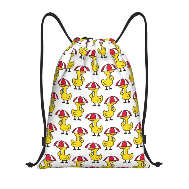 Fotbe Rubber Duck Chicken Bird Bolsa Mochila con Cordón Estampada, Bolsa de Gimnasio Deportiva, Bolsa Cinch, Bolsa con Cordón para Hombres y Mujeres-Small