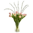 thumbnail image 2 of Nearly Natural Tulips Artificial Arrangement in Cylinder Vase, 2 of 2