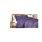 Kathy Ireland 525 Thread Count Damask Stripe 3-Piece Duvet Cover Purple Full/Qn